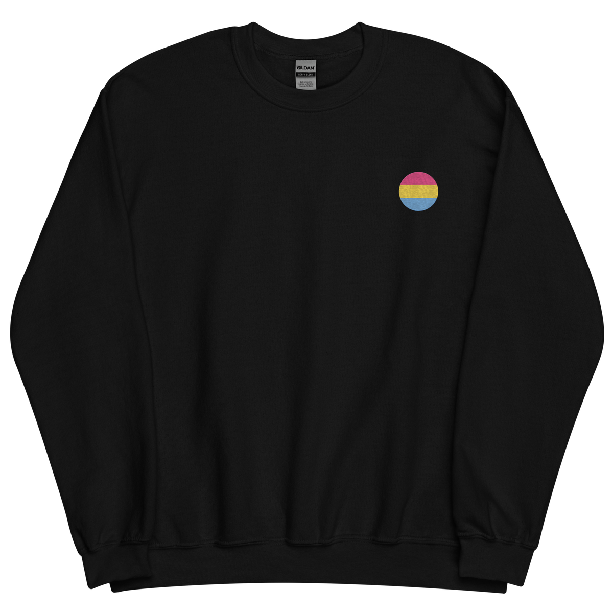 Pansexual Flag Embroidered Circle Sweatshirt: Celebratory LGBTQ+ Pride Design