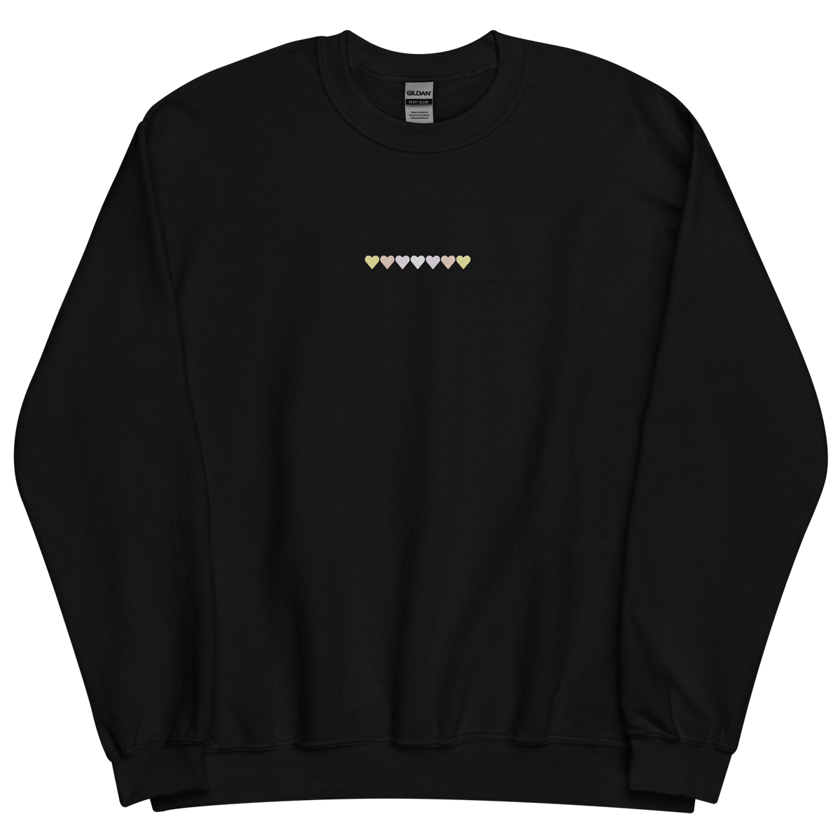 Embroidered Pangender Sweatshirt: Pride Flag Horizontal Heart Design