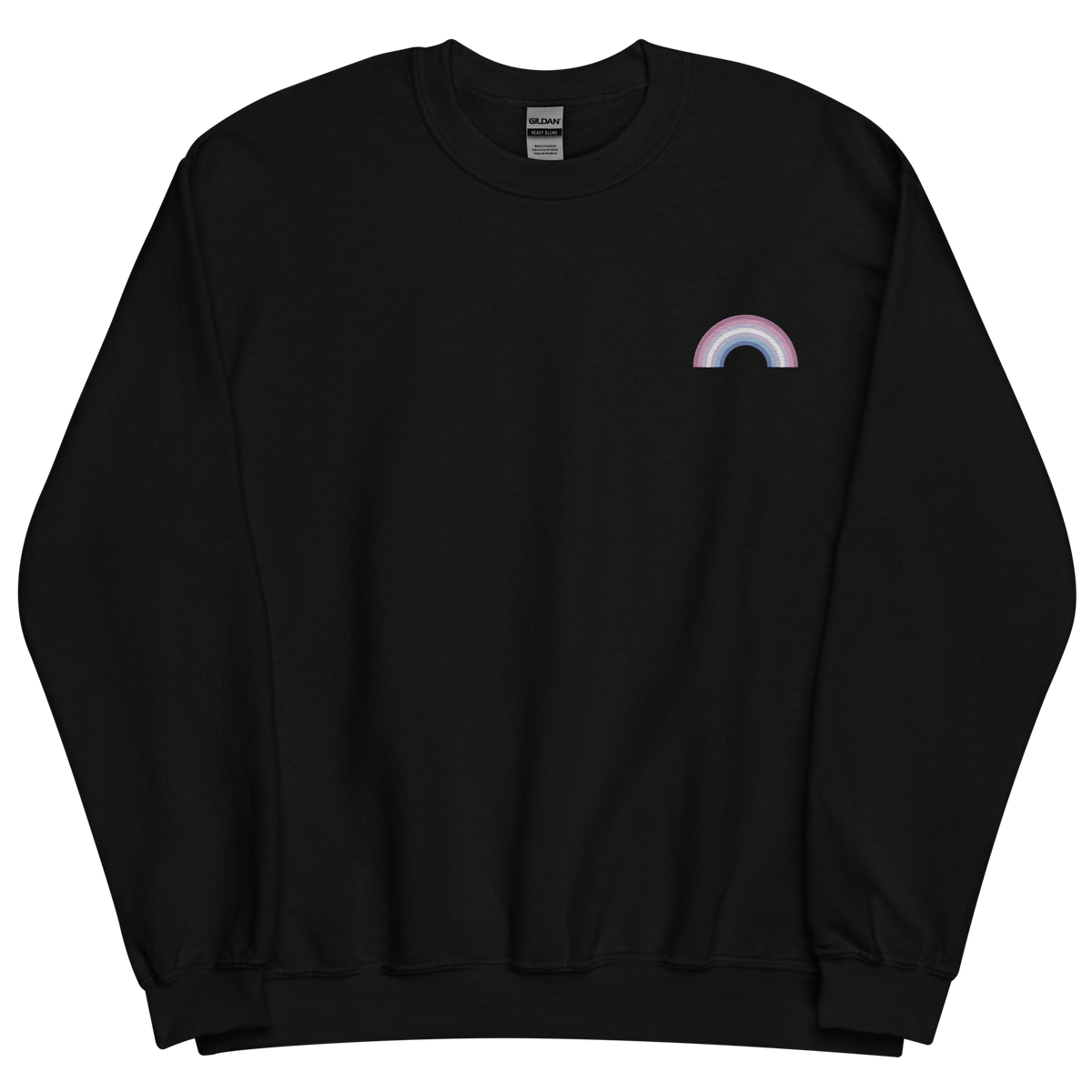 Embroidered Bigender Rainbow Sweater: Pride Flag LGBTQ+ Design