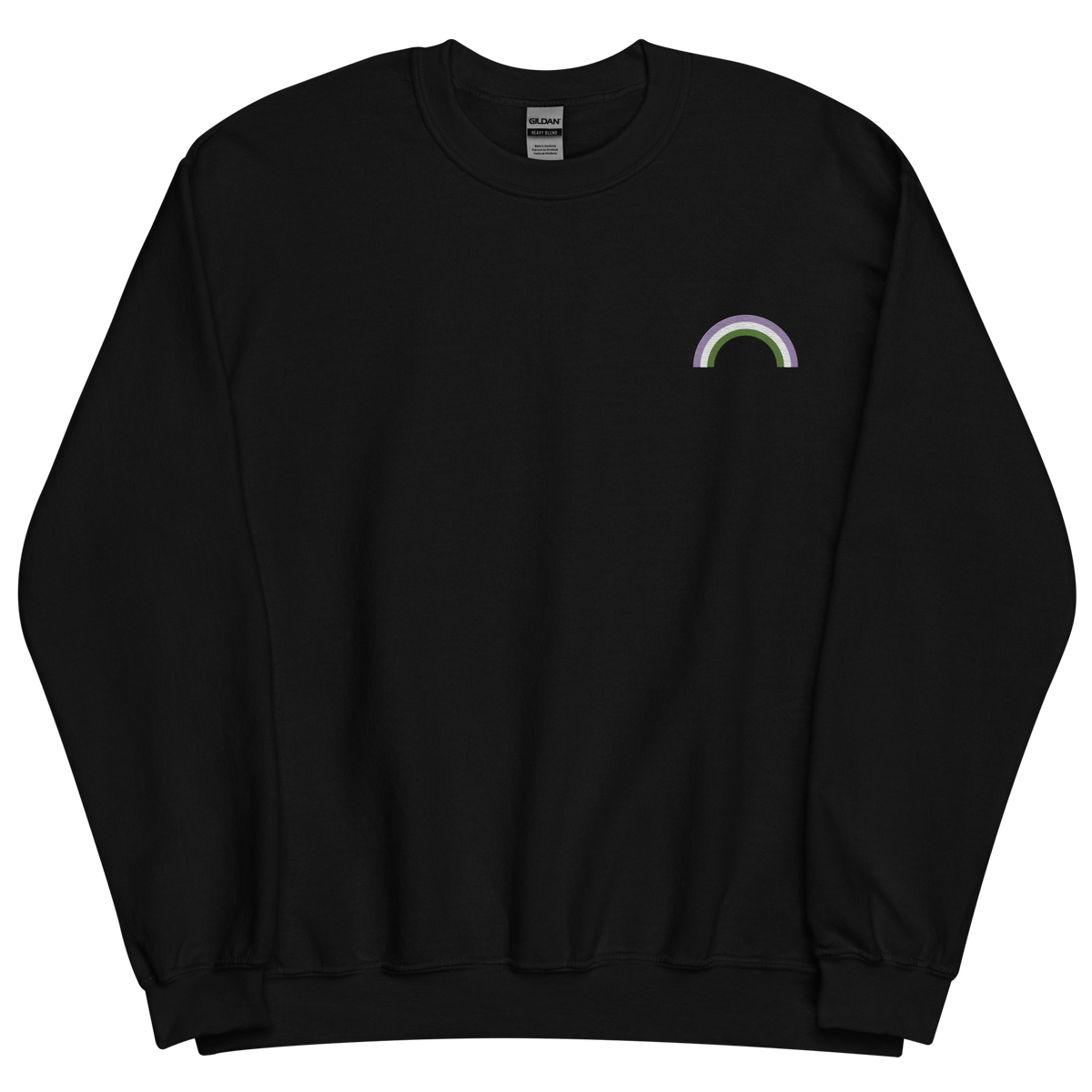 Embroidered Genderqueer Rainbow Sweater: Pride Flag LGBTQ+ Design
