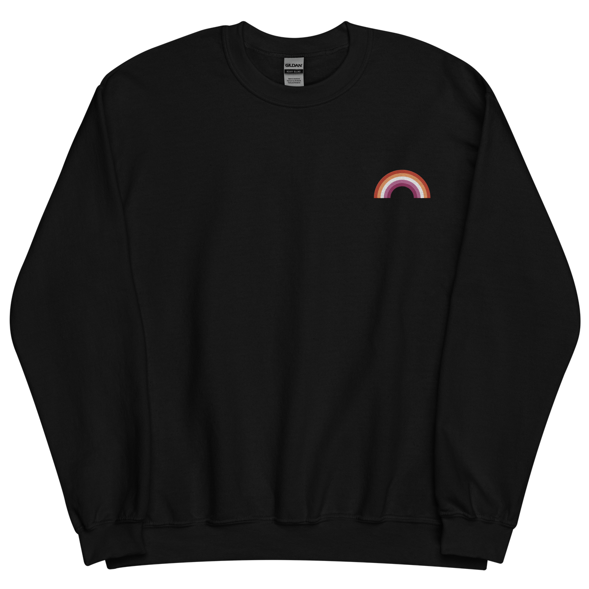 Embroidered Lesbian Rainbow Sweater: Pride Flag LGBTQ+ Design
