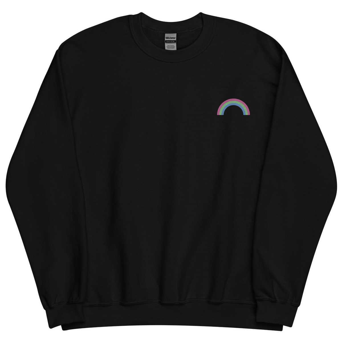 Embroidered Polysexual Rainbow Sweater: Pride Flag LGBTQ+ Design