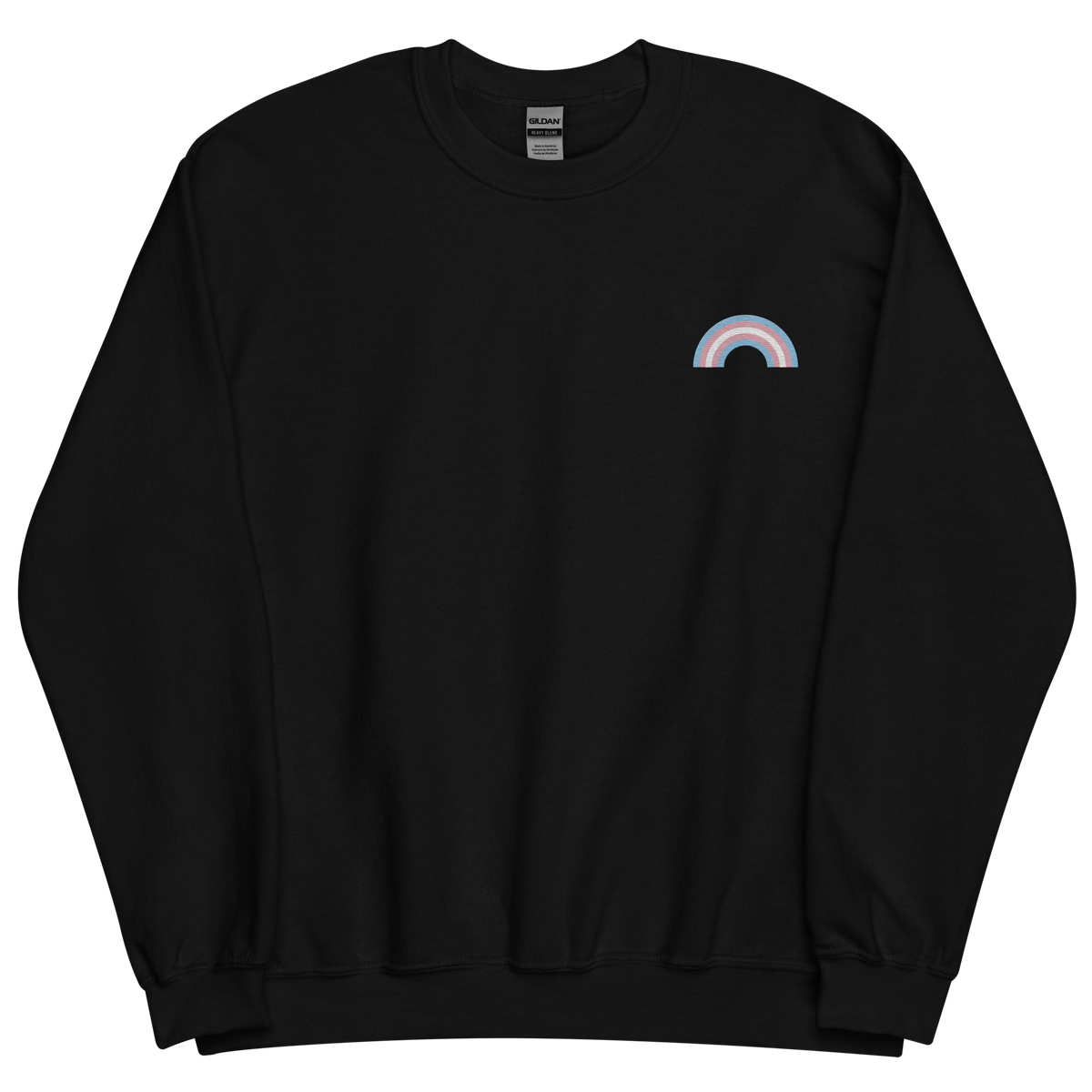 Embroidered Transgender Rainbow Sweater: Pride Flag LGBTQ+ Design