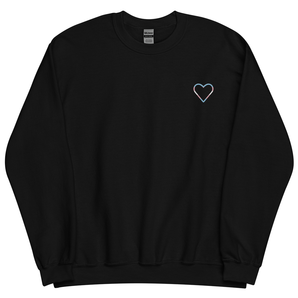 Transgender Heart Sweatshirt: Embroidered Pride Sweater