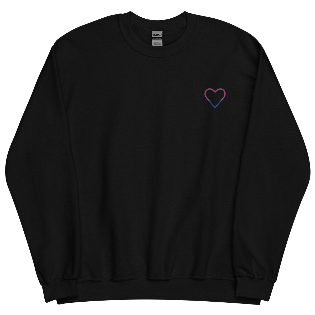 Bisexual Heart Sweatshirt: Embroidered Pride Sweater