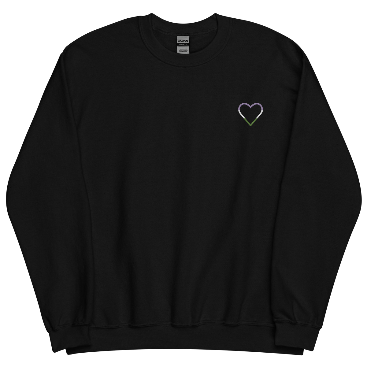 Genderqueer Heart Sweatshirt: Embroidered Pride Sweater