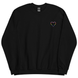 Gilbert Baker Pride Heart Sweatshirt: Embroidered Pride Sweater