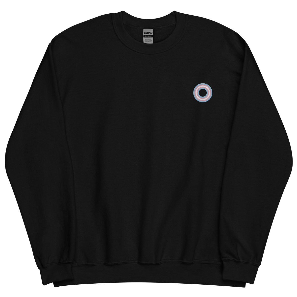 Embroidered Sweatshirt: Transgender Pride Ring Emblem Design