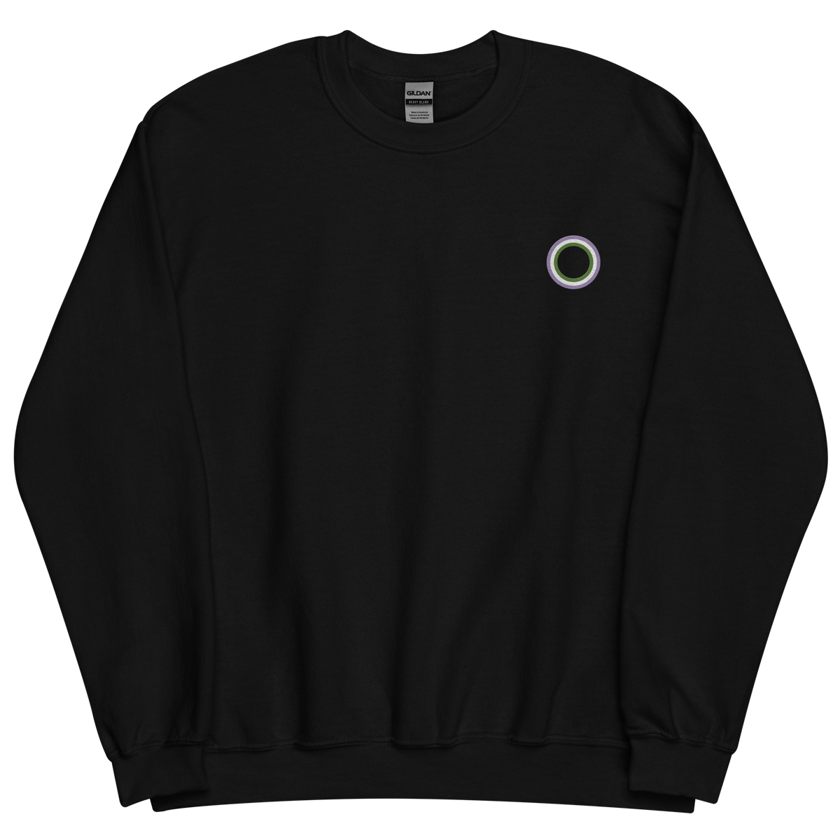 Embroidered Sweatshirt: Genderqueer Pride Ring Emblem Design