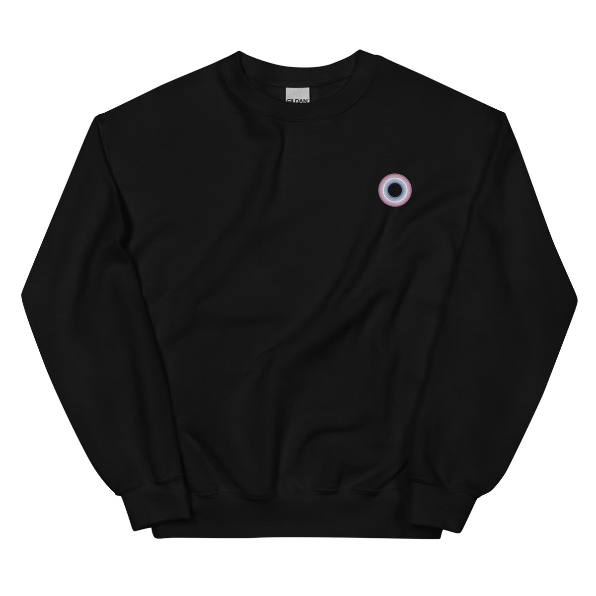 Embroidered Sweatshirt: Bigender Pride Ring Emblem Design