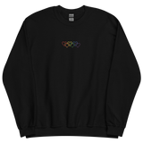 Pride Sweatshirt: Interlaced Heart Outlines Embroidered Sweater