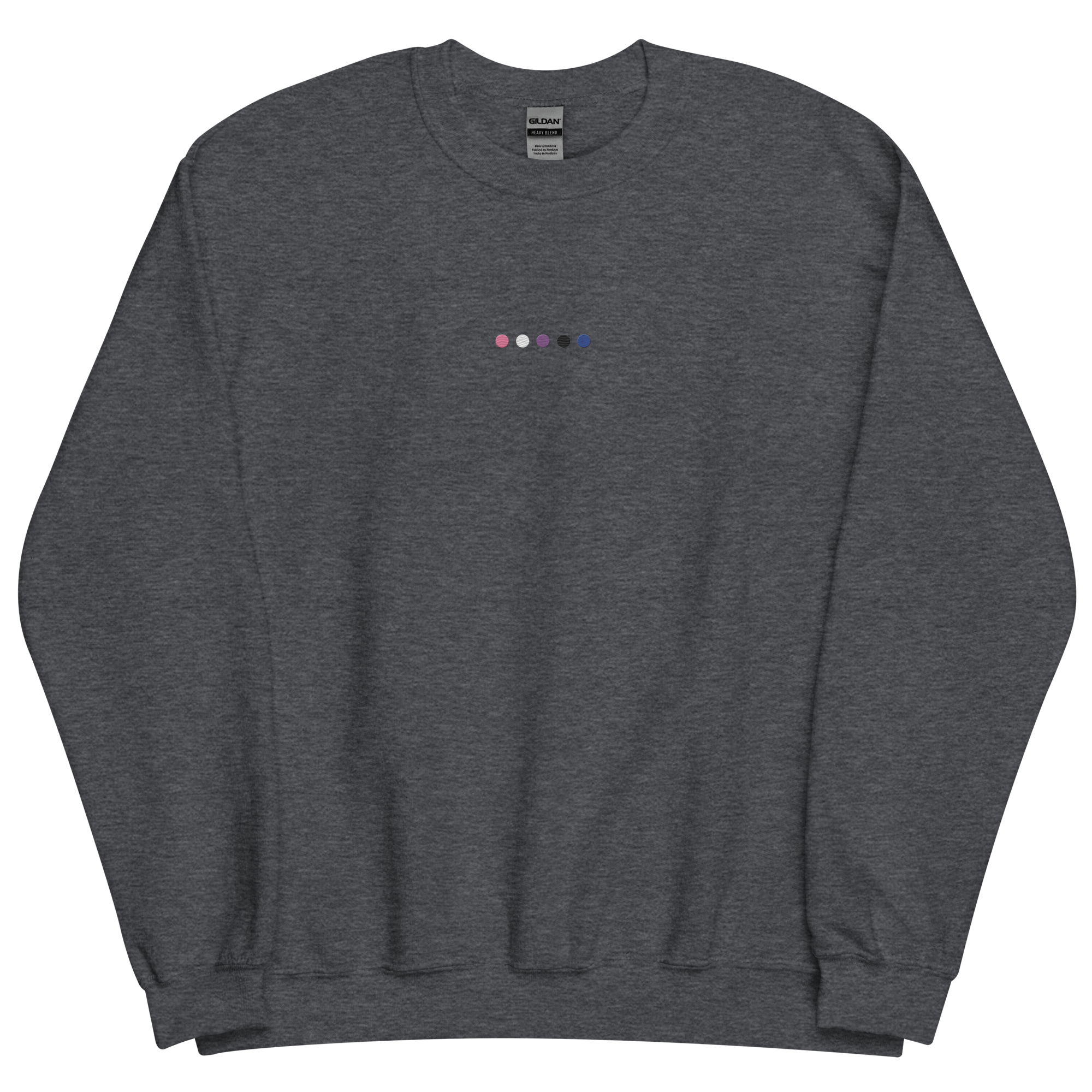 Embroidered Genderfluid Sweatshirt: Pride Flag Horizontal Circle Design