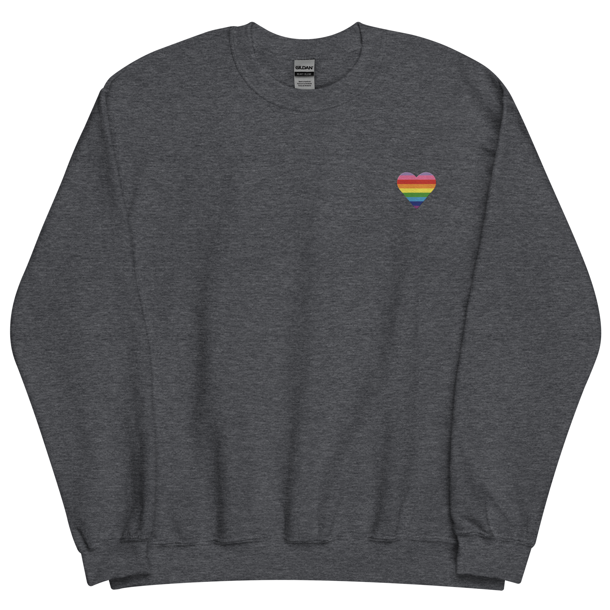 Gilbert Baker Pride Flag Embroidered Heart Sweater: Celebratory LGBTQ+ Pride Design