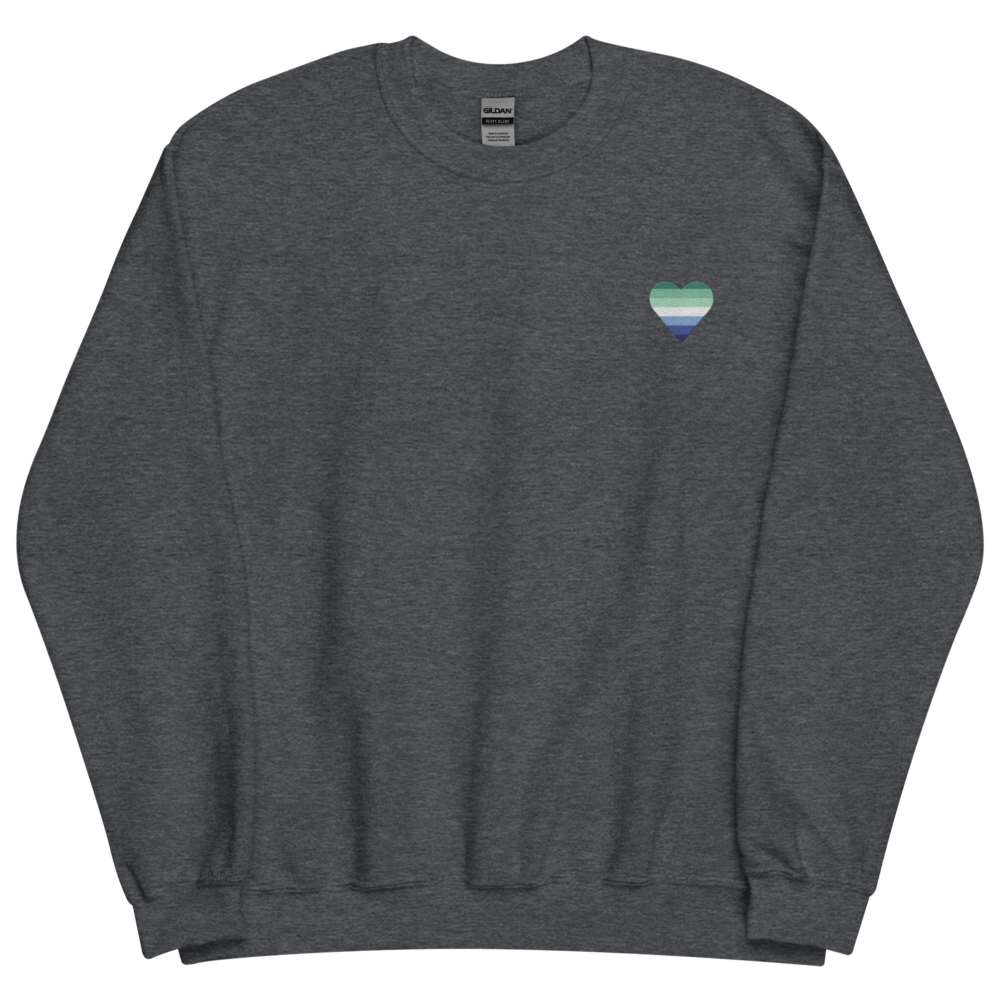 Gay Pride Flag Embroidered Heart Sweater: Celebratory LGBTQ+ Pride Design