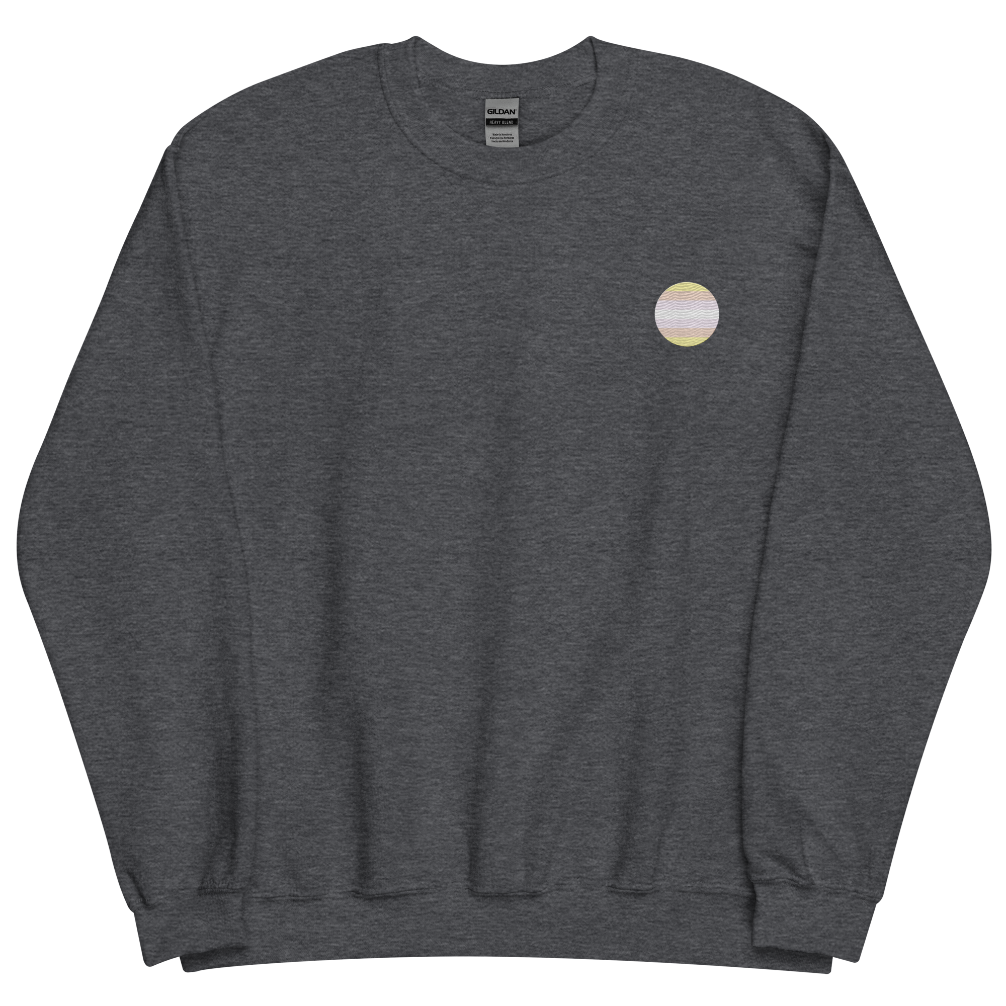 Pangender Flag Embroidered Circle Sweatshirt: Celebratory LGBTQ+ Pride Design