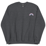 Embroidered Bigender Rainbow Sweater: Pride Flag LGBTQ+ Design