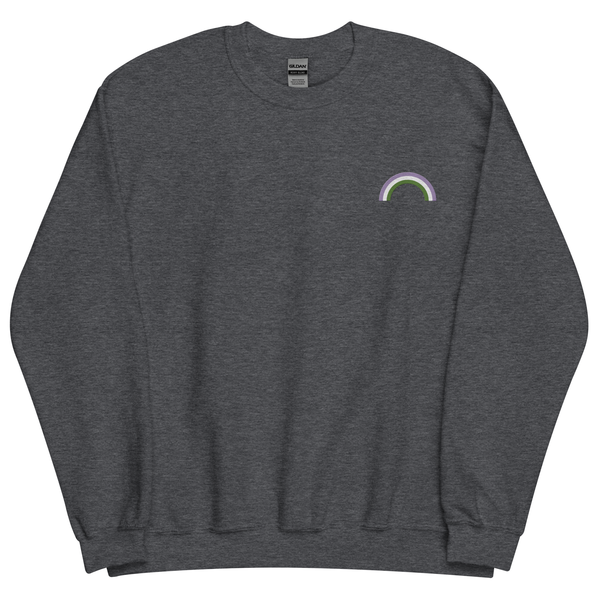 Embroidered Genderqueer Rainbow Sweater: Pride Flag LGBTQ+ Design