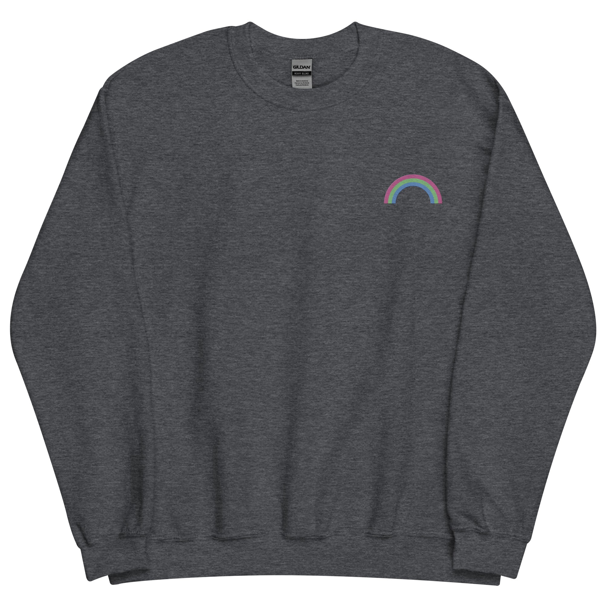 Embroidered Polysexual Rainbow Sweater: Pride Flag LGBTQ+ Design