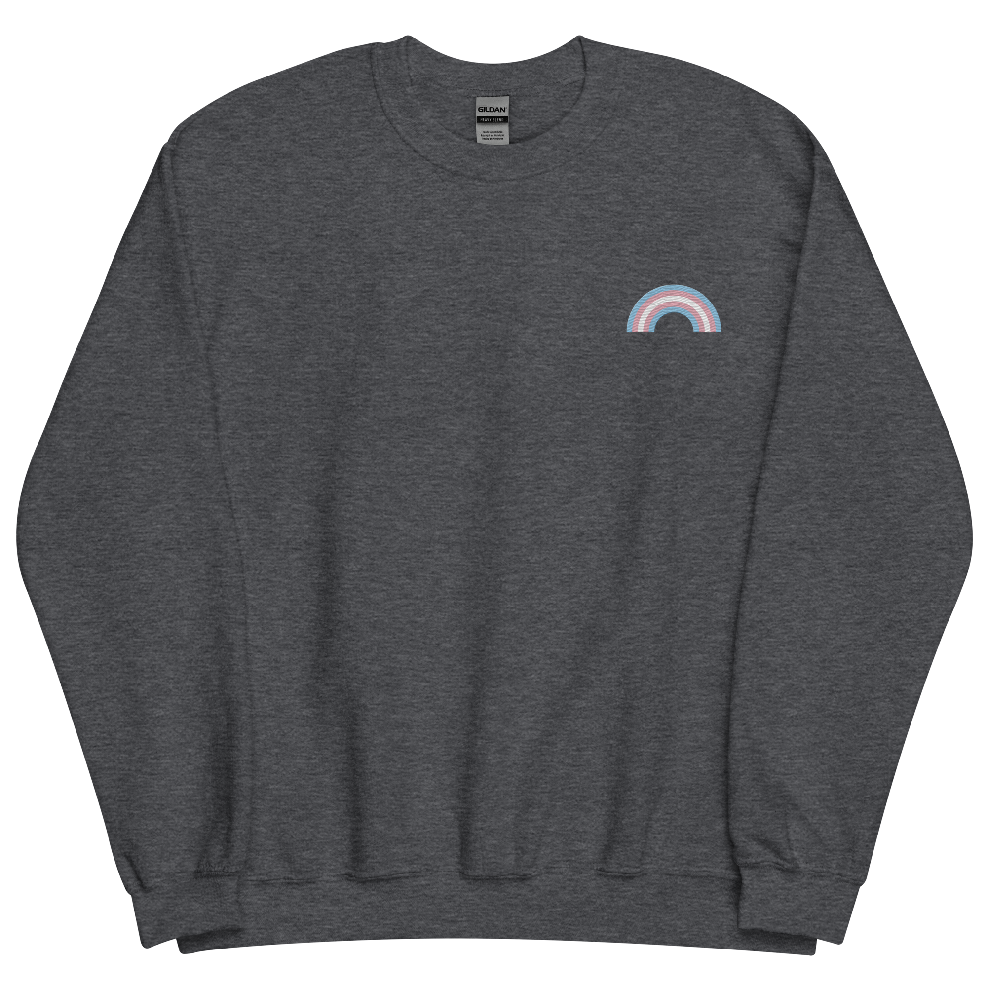 Embroidered Transgender Rainbow Sweater: Pride Flag LGBTQ+ Design