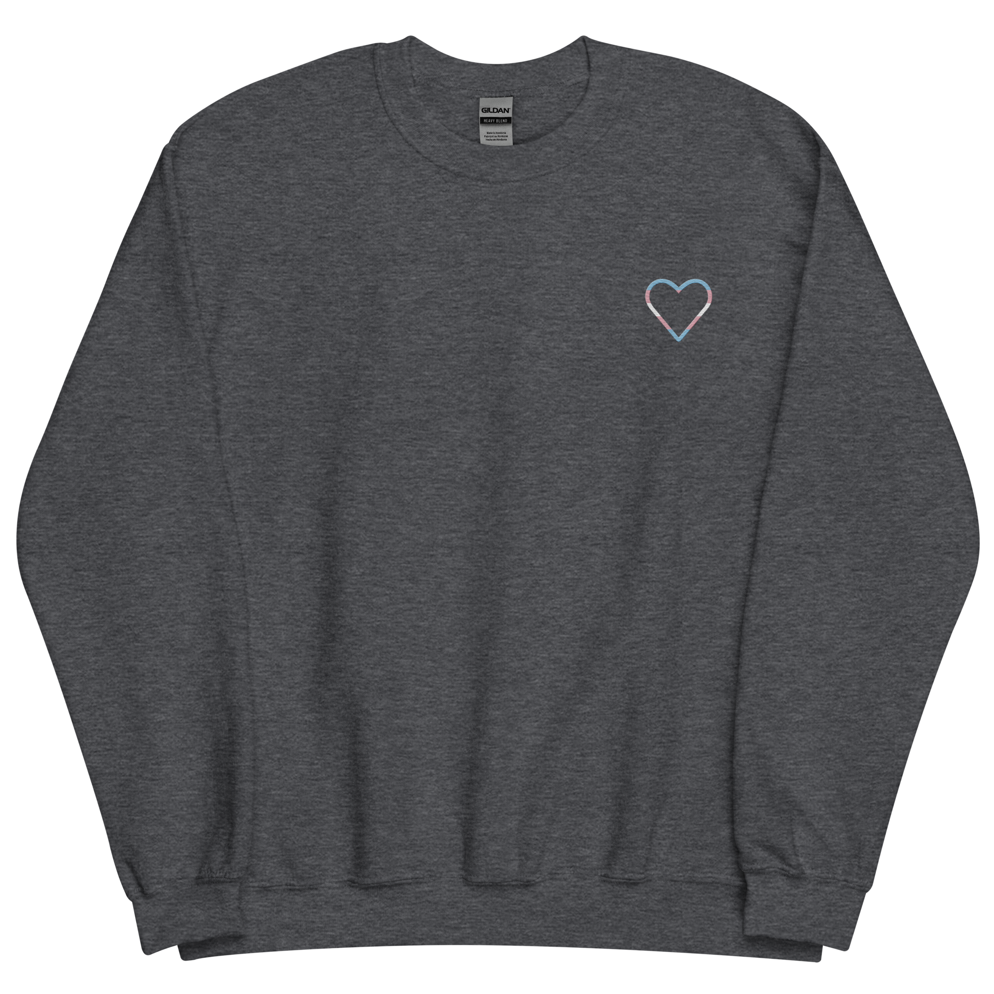 Transgender Heart Sweatshirt: Embroidered Pride Sweater
