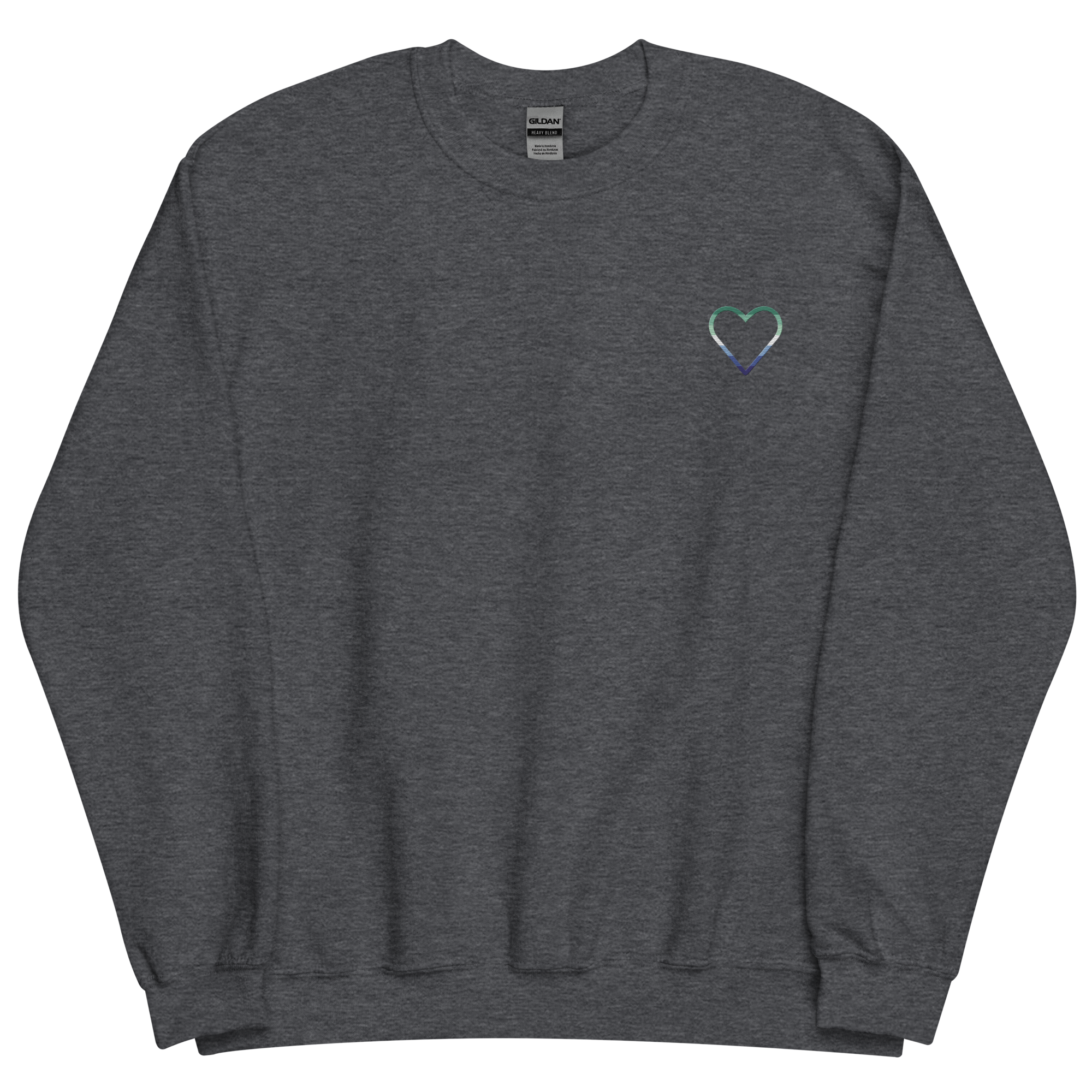 Gay Pride Heart Sweatshirt: Embroidered Pride Sweater