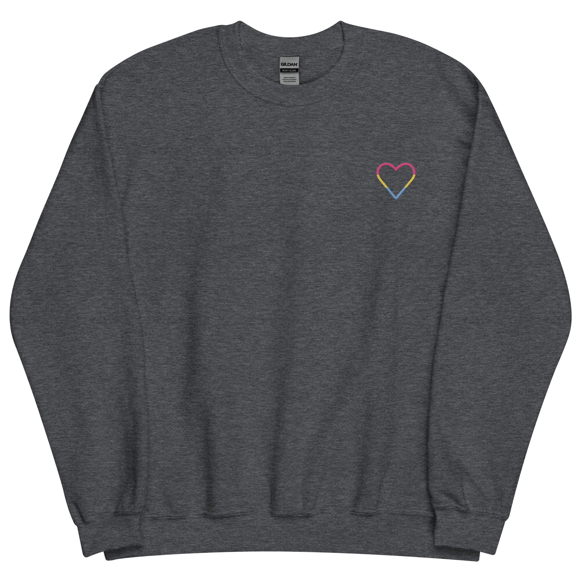 Pansexual Heart Sweatshirt: Embroidered Pride Sweater
