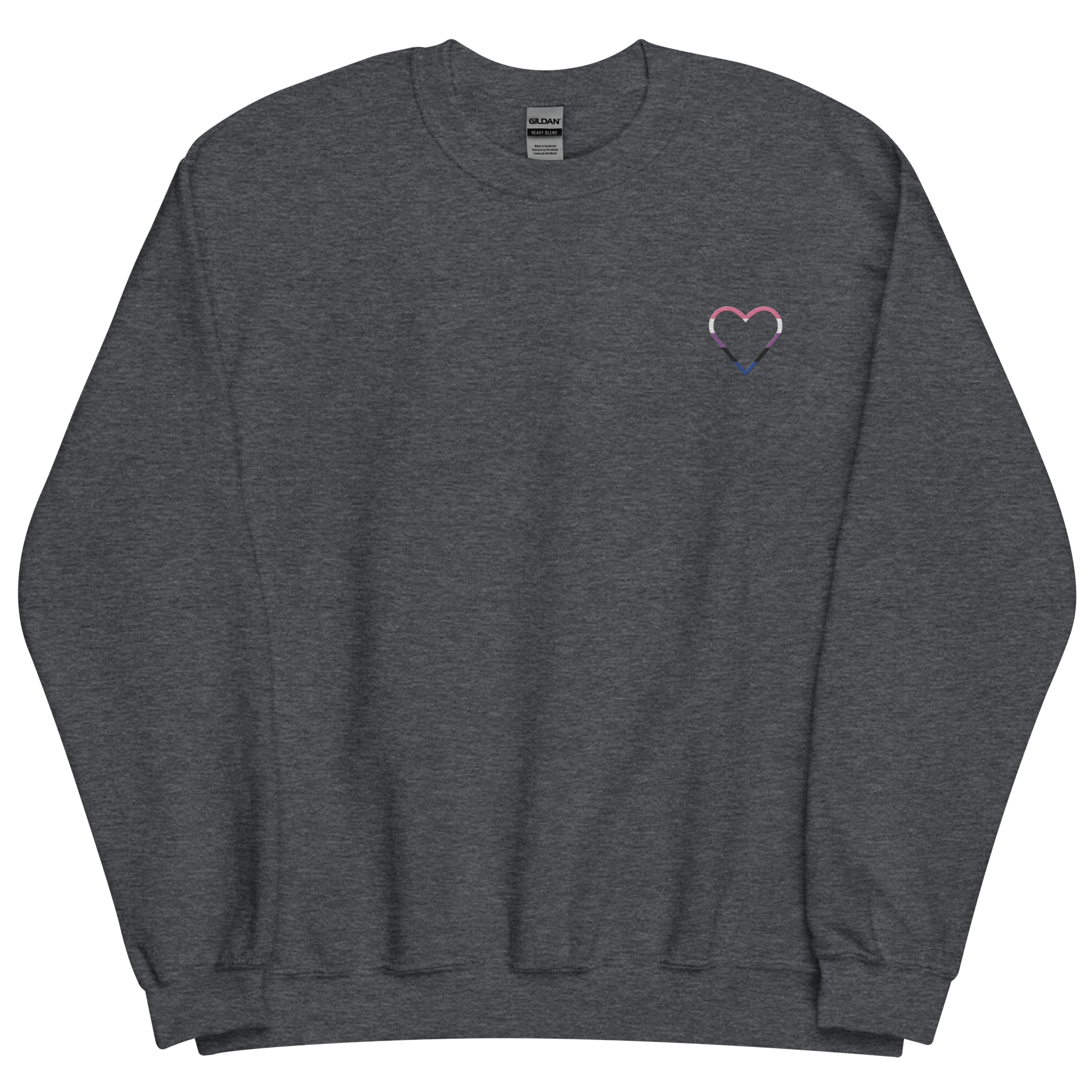 Genderfluid Heart Sweatshirt: Embroidered Pride Sweater