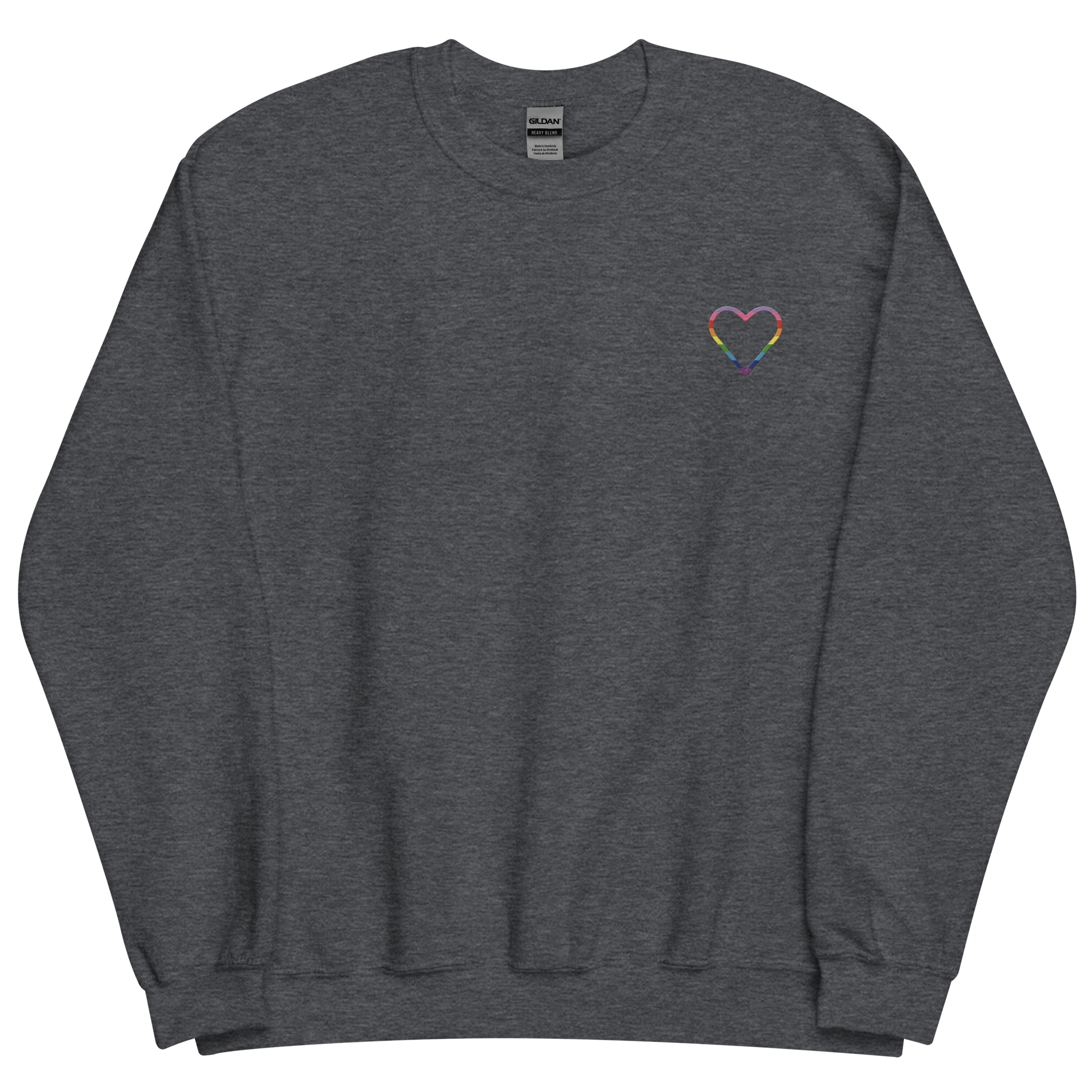 Gilbert Baker Pride Heart Sweatshirt: Embroidered Pride Sweater