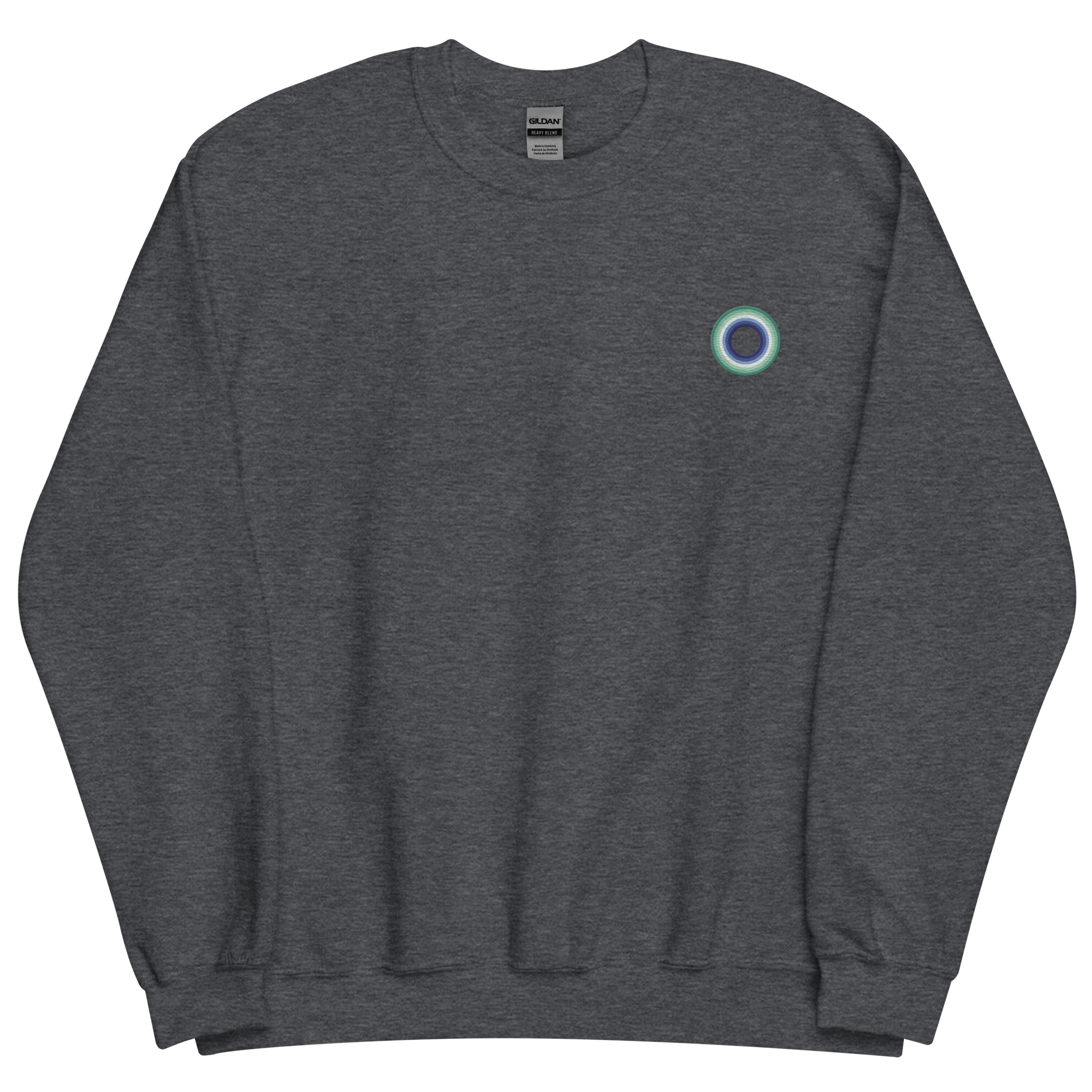Embroidered Sweatshirt: Gay Pride Ring Emblem Design