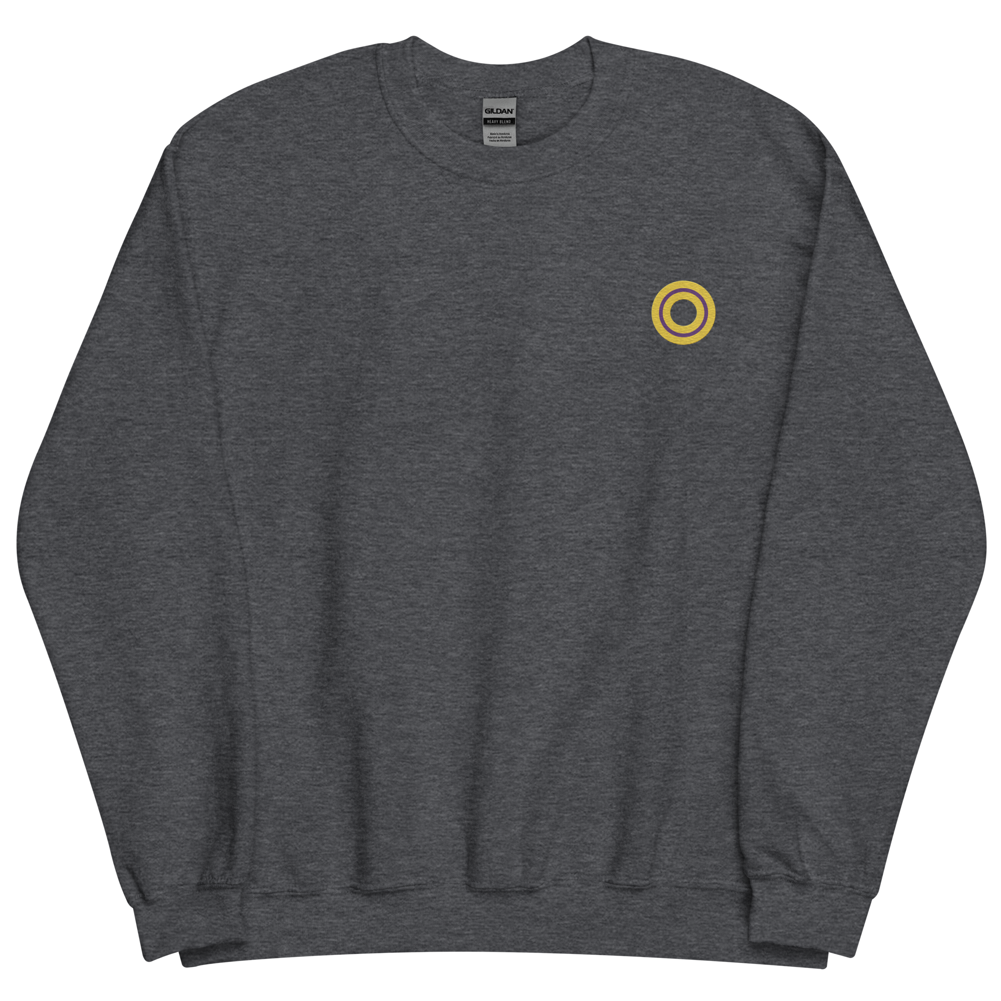 Embroidered Sweatshirt: Intersex Pride Ring Emblem Design