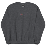 Gilbert Baker Pride Sweatshirt: Interlaced Heart Outlines Embroidered Sweater