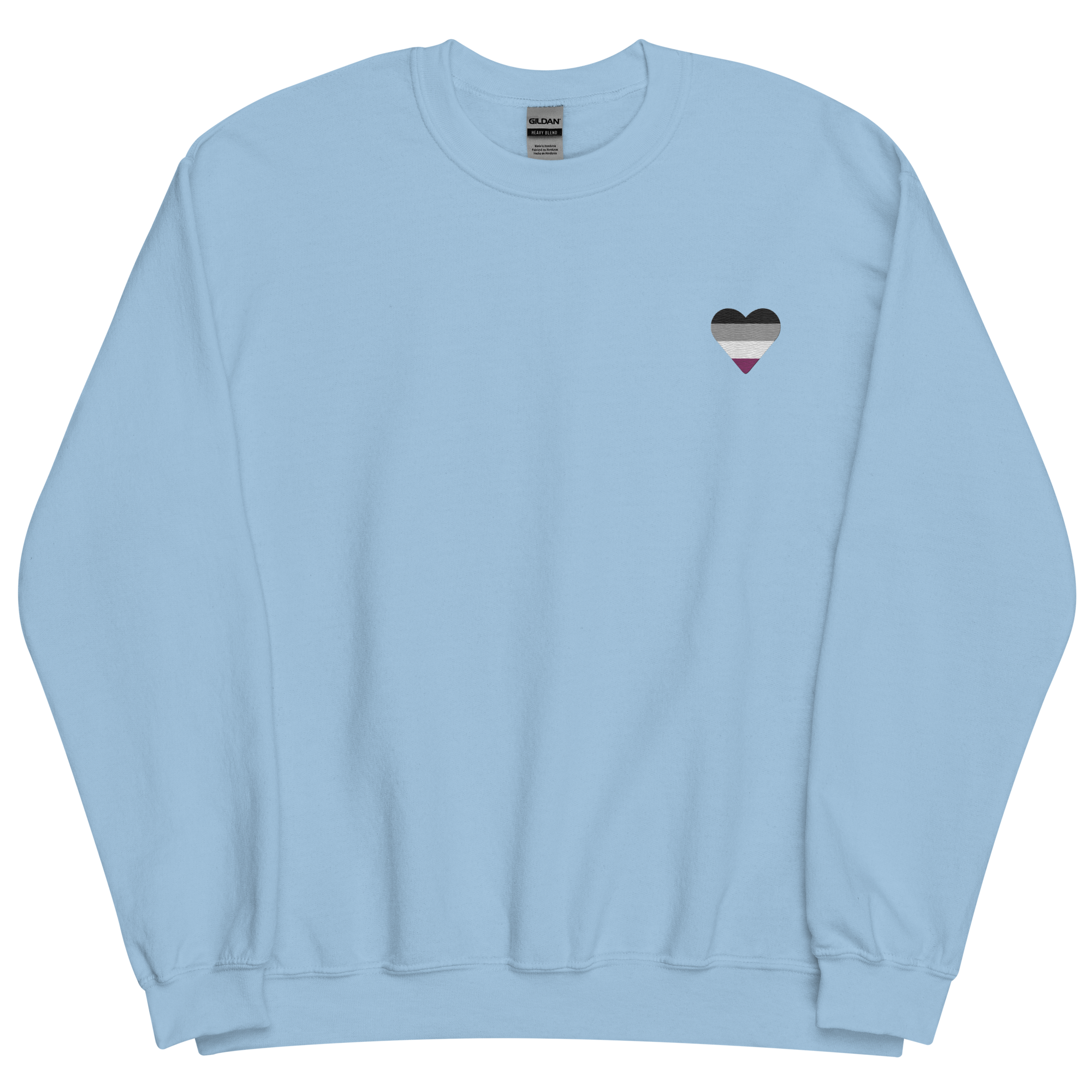 Asexual Flag Embroidered Heart Sweater: Celebratory LGBTQ+ Pride Design