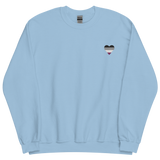 Asexual Flag Embroidered Heart Sweater: Celebratory LGBTQ+ Pride Design