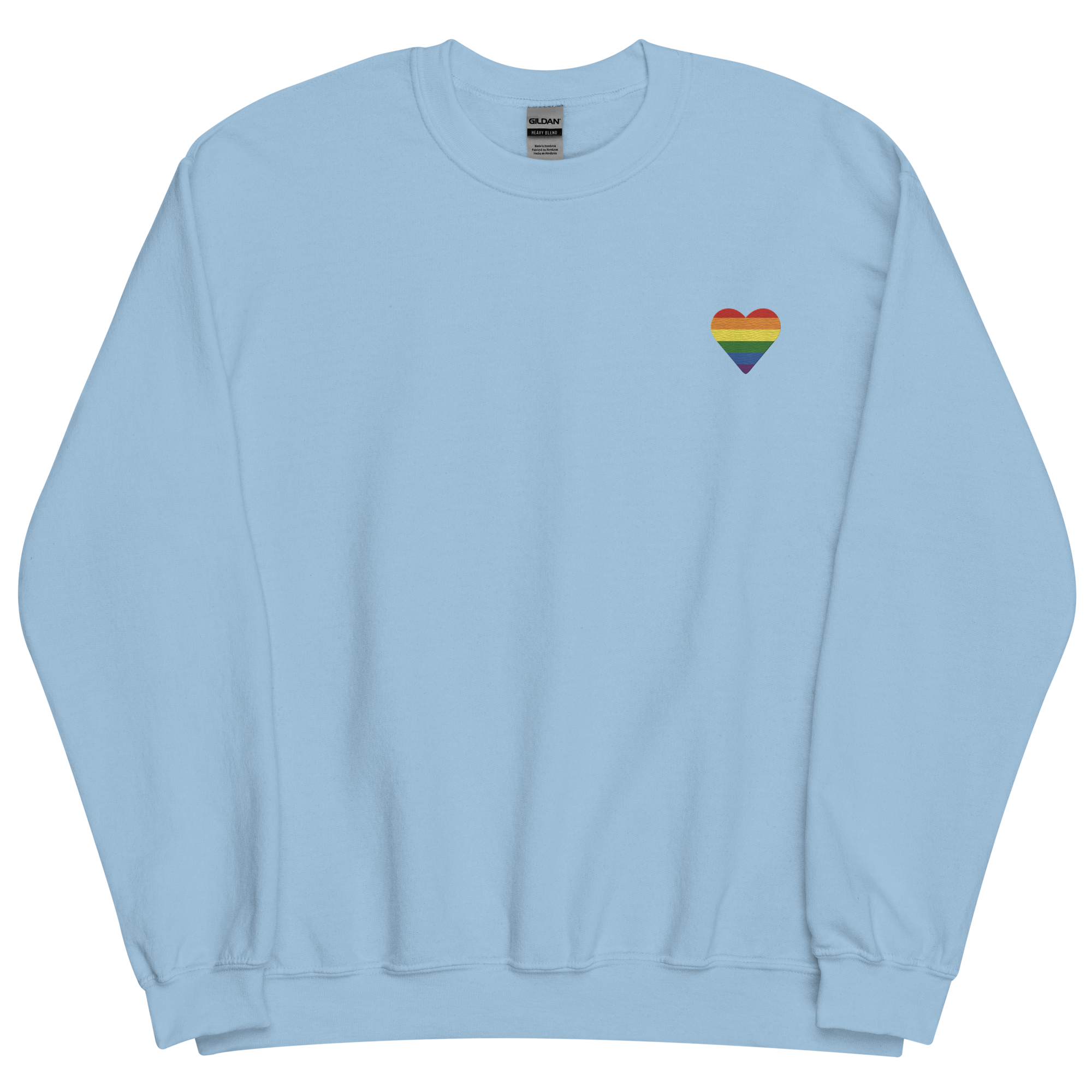 Pride Flag Embroidered Heart Sweater: Celebratory LGBTQ+ Pride Design