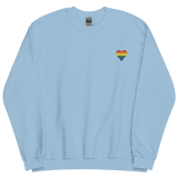 Pride Flag Embroidered Heart Sweater: Celebratory LGBTQ+ Pride Design