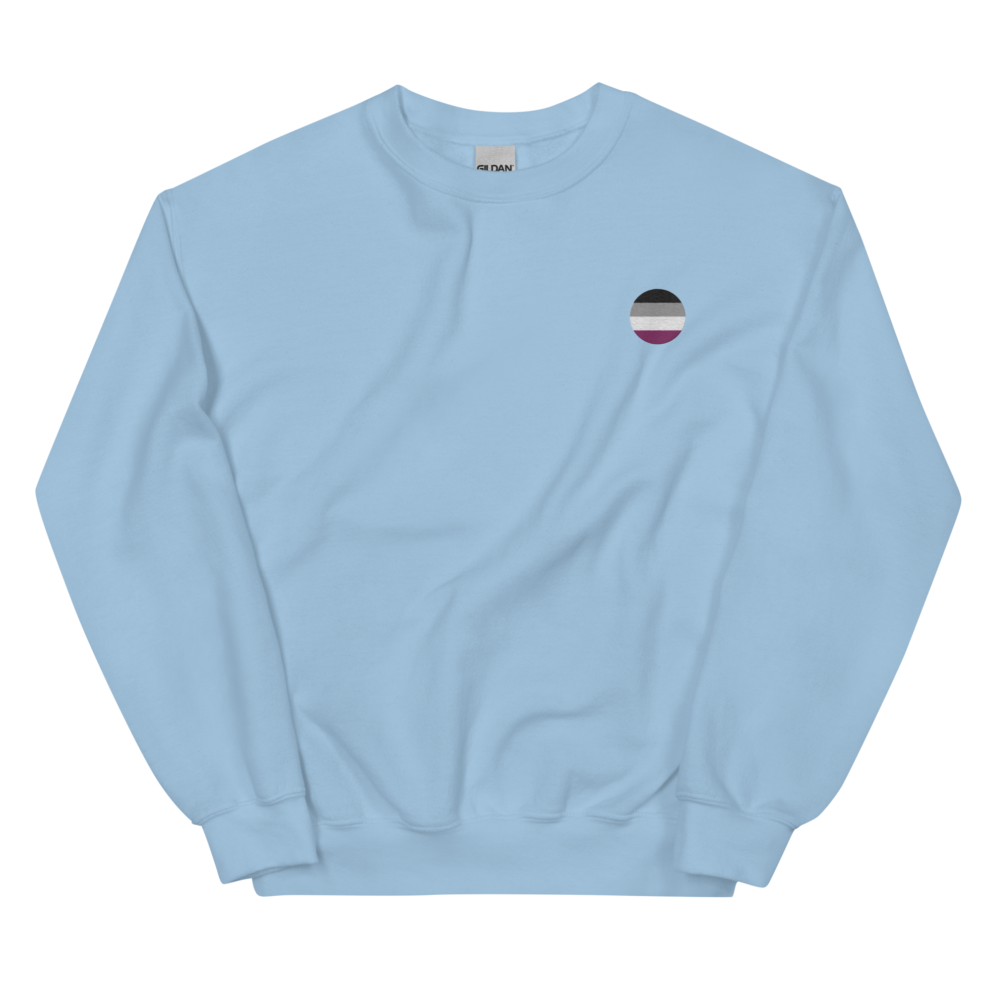 Asexual Flag Embroidered Circle Sweatshirt: Celebratory LGBTQ+ Pride Design