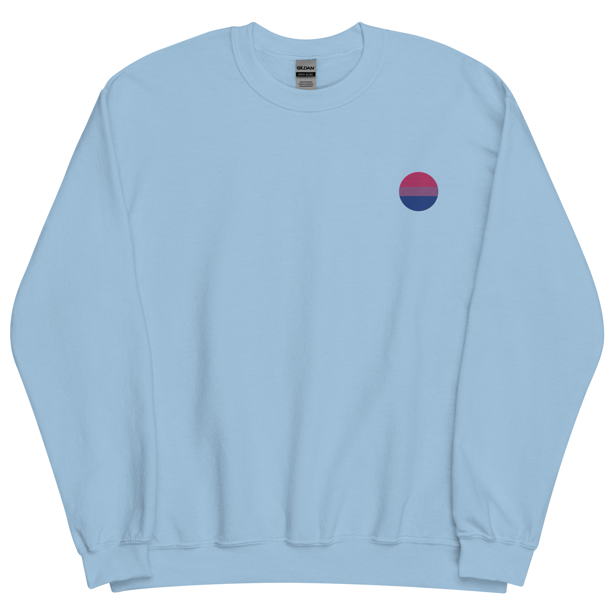Bisexual Flag Embroidered Circle Sweatshirt: Celebratory LGBTQ+ Pride Design