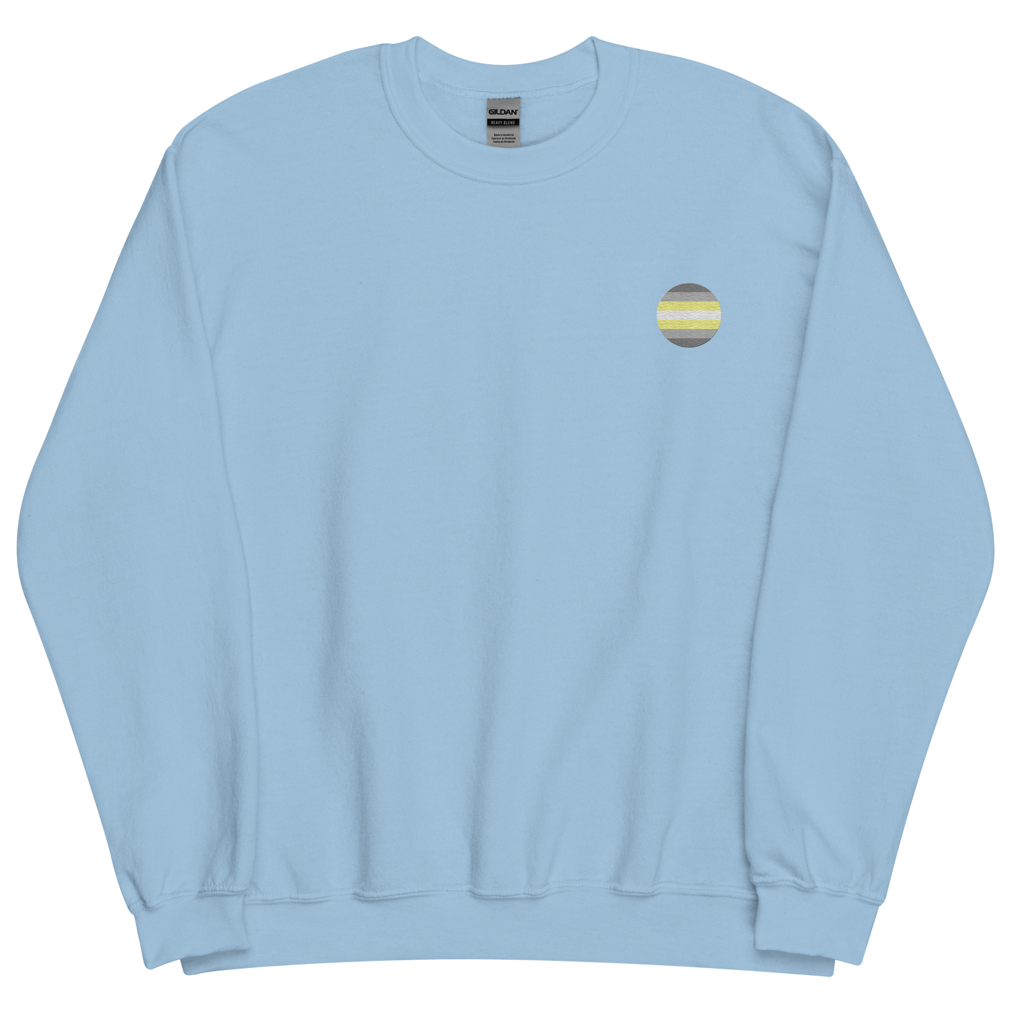 Demigender Flag Embroidered Circle Sweatshirt: Celebratory LGBTQ+ Pride Design