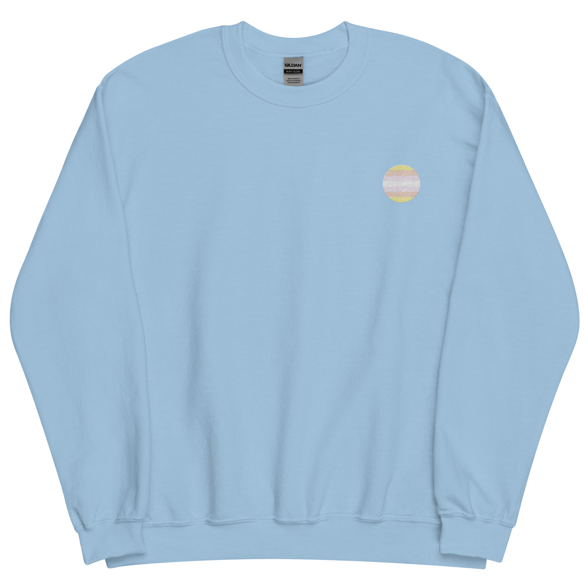 Pangender Flag Embroidered Circle Sweatshirt: Celebratory LGBTQ+ Pride Design