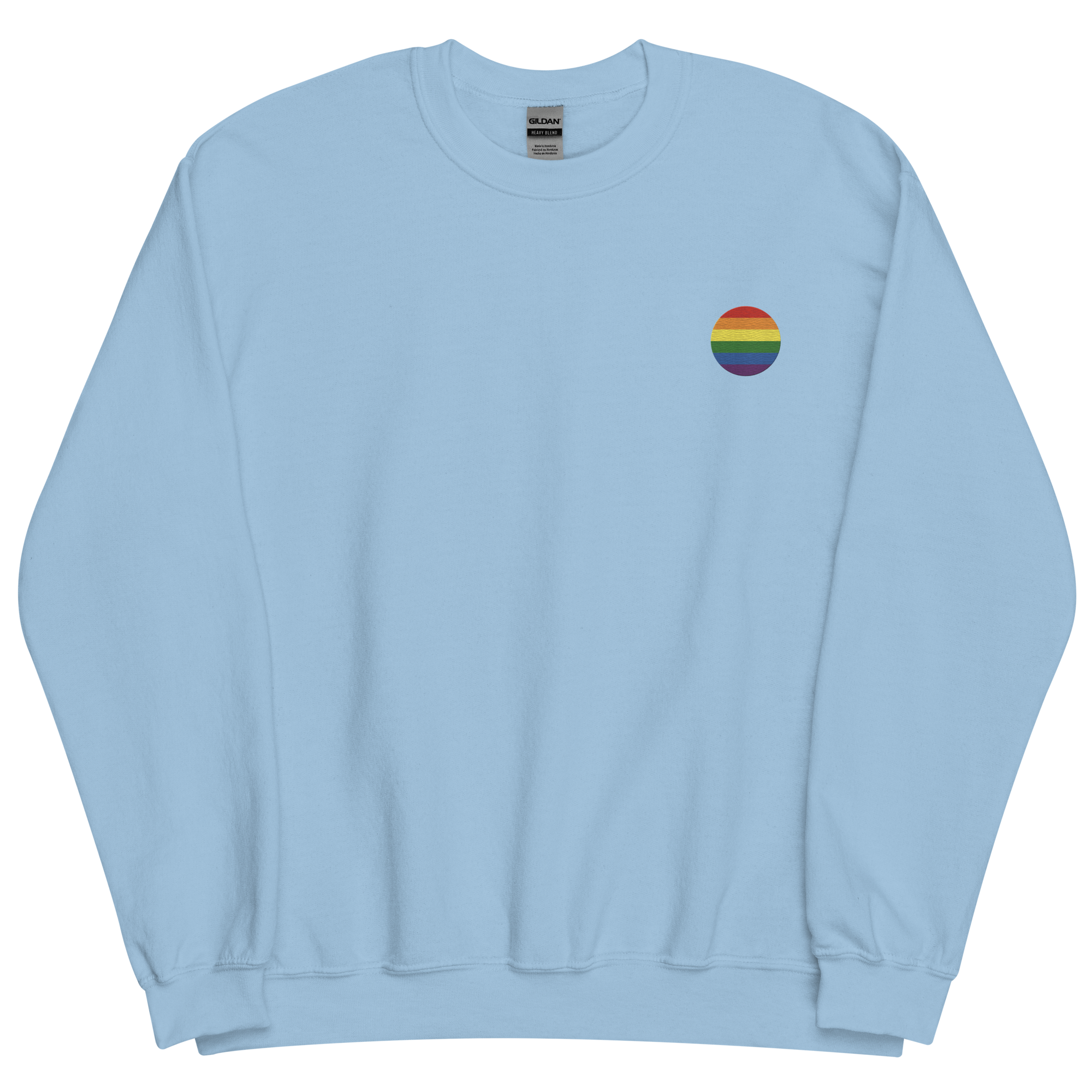 Pride Flag Embroidered Circle Sweatshirt: Celebratory LGBTQ+ Pride Design