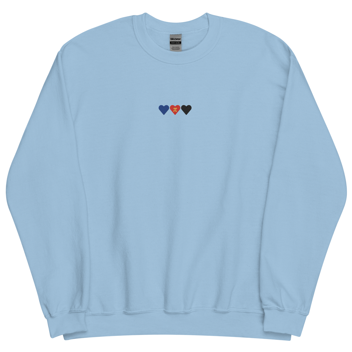 Embroidered Polyamory Sweatshirt: Pride Flag Horizontal Heart Design