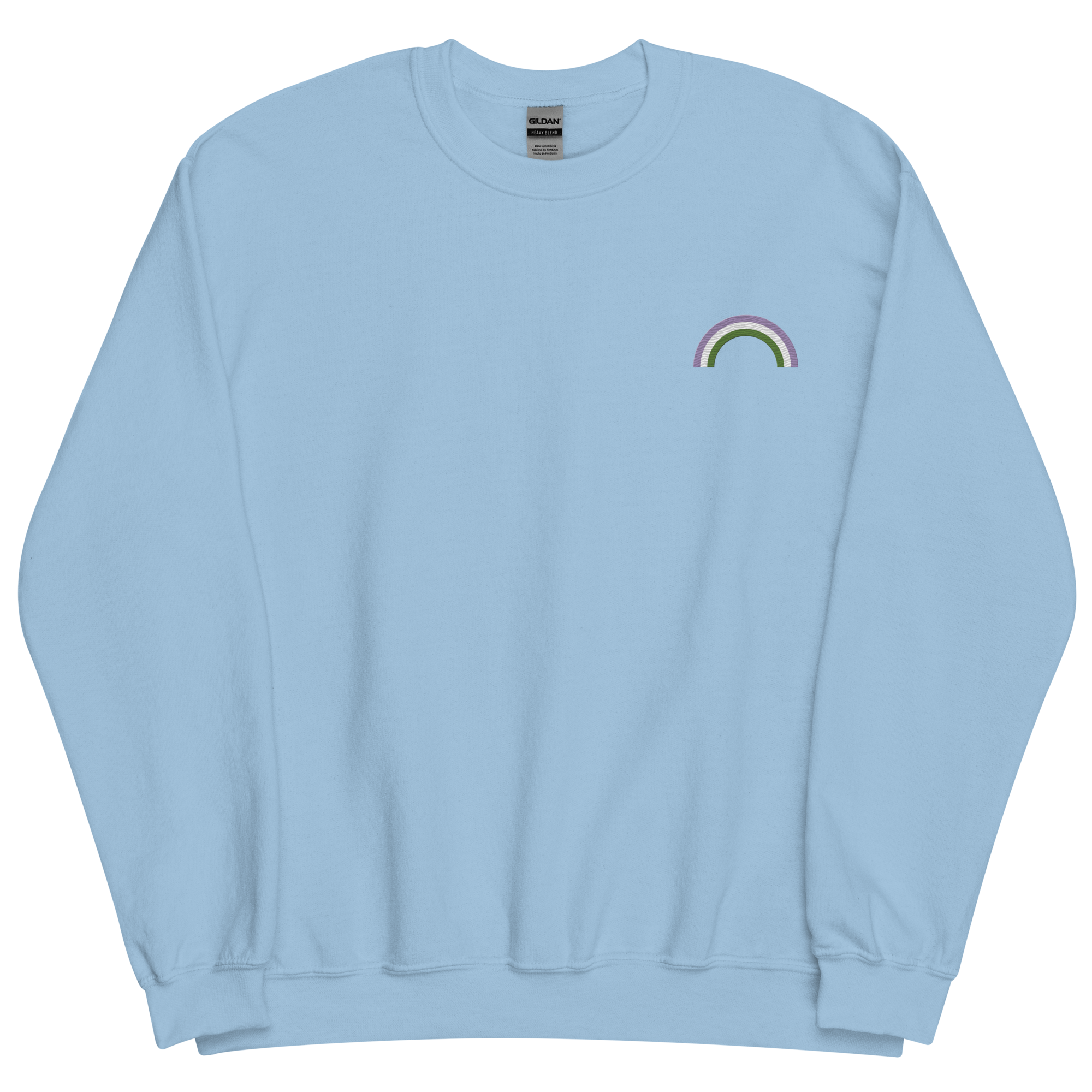 Embroidered Genderqueer Rainbow Sweater: Pride Flag LGBTQ+ Design