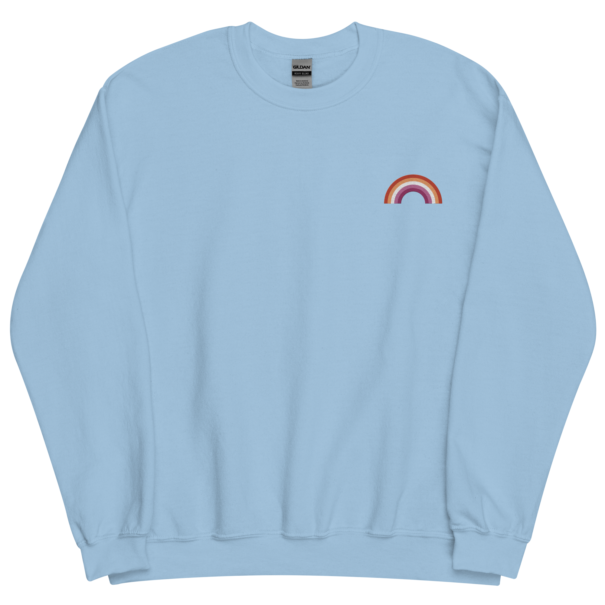 Embroidered Lesbian Rainbow Sweater: Pride Flag LGBTQ+ Design