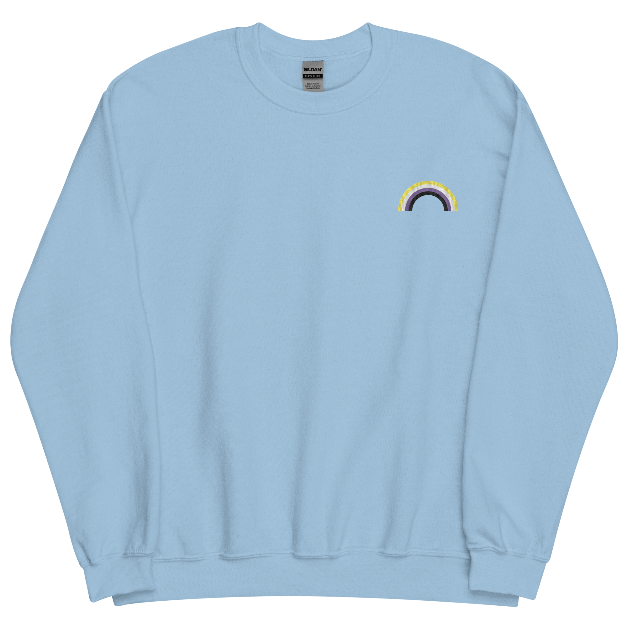 Embroidered Nonbinary Rainbow Sweater: Pride Flag LGBTQ+ Design
