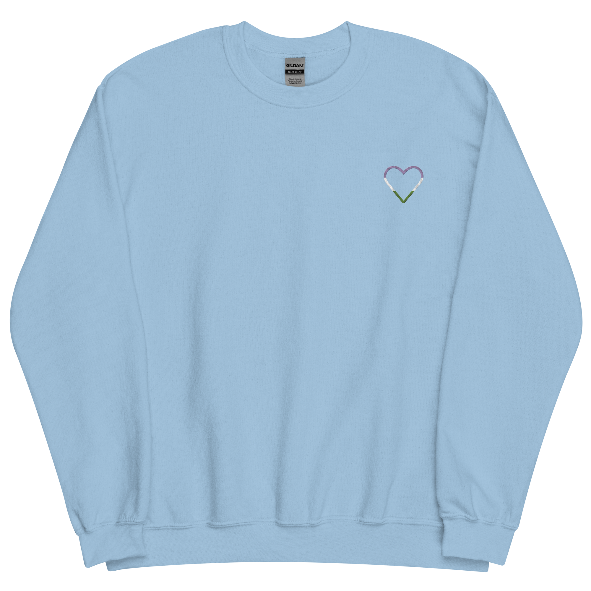 Genderqueer Heart Sweatshirt: Embroidered Pride Sweater
