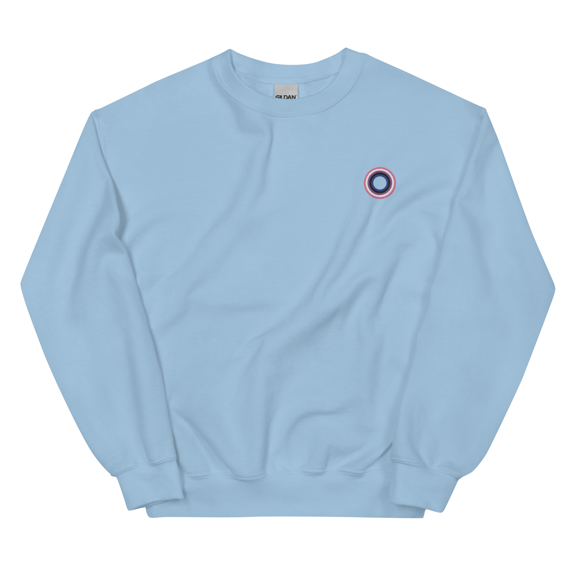 Embroidered Sweatshirt: Genderfluid Pride Ring Emblem Design