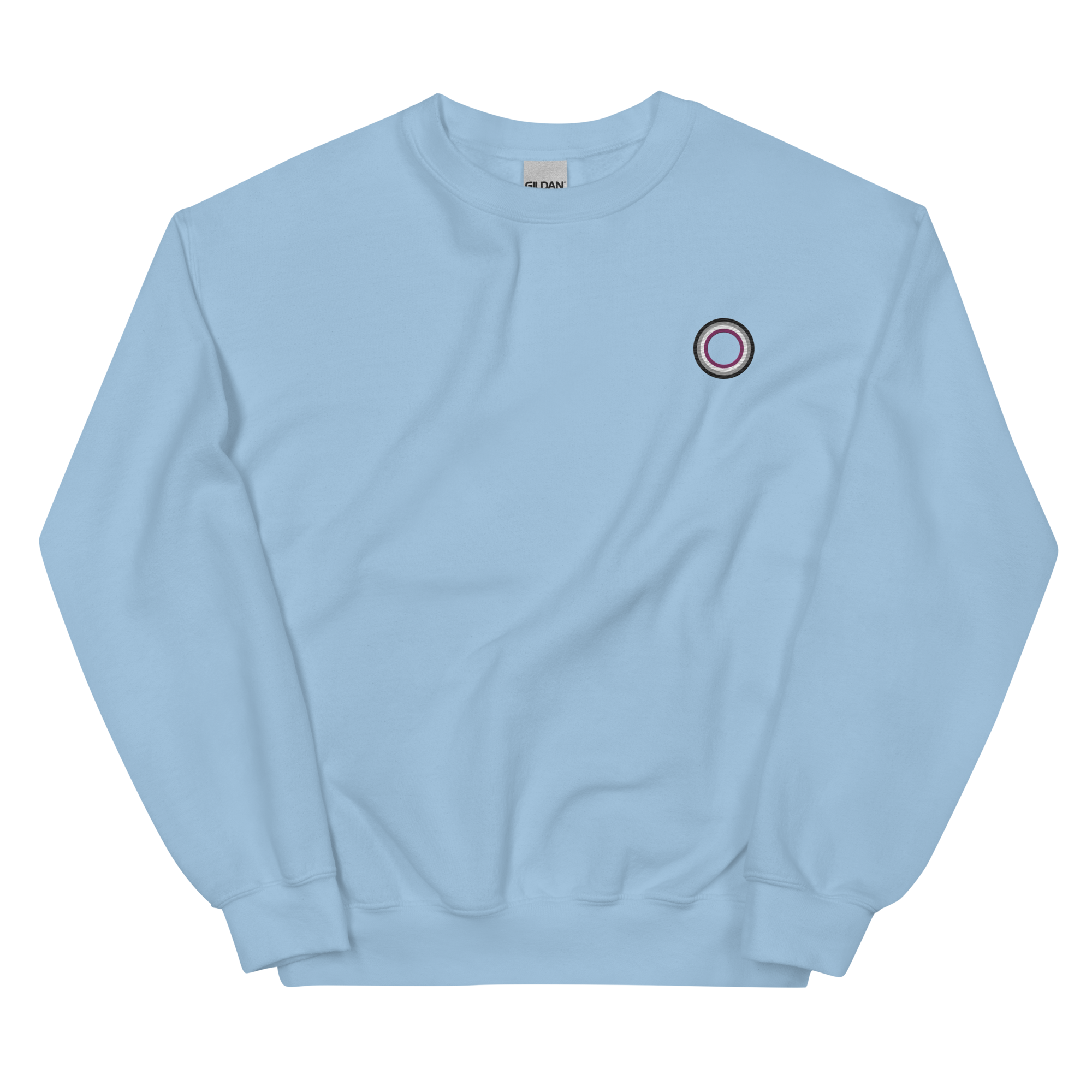 Embroidered Sweatshirt: Asexual Pride Ring Emblem Design