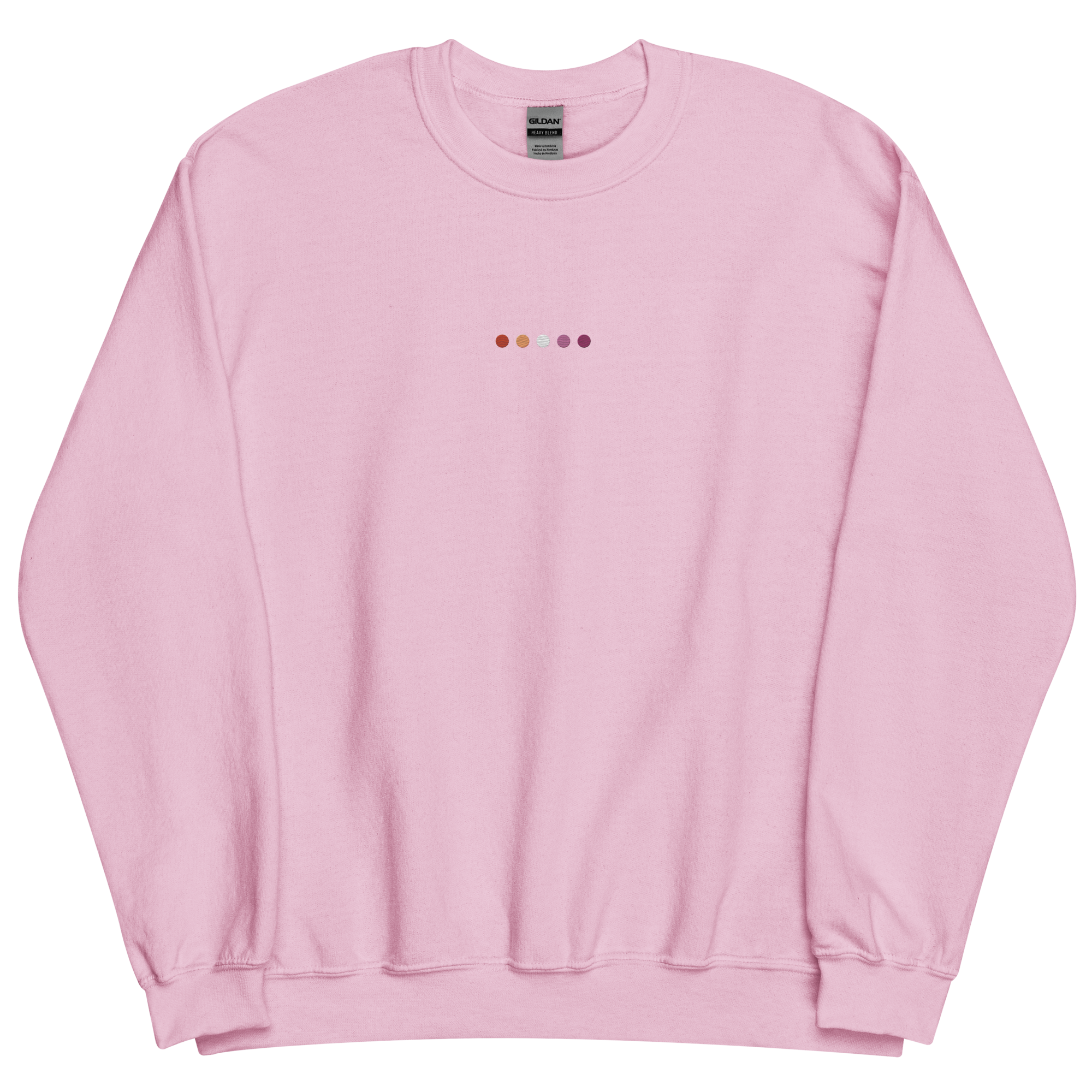 Embroidered Lesbian Sweatshirt: Pride Flag Horizontal Circle Design
