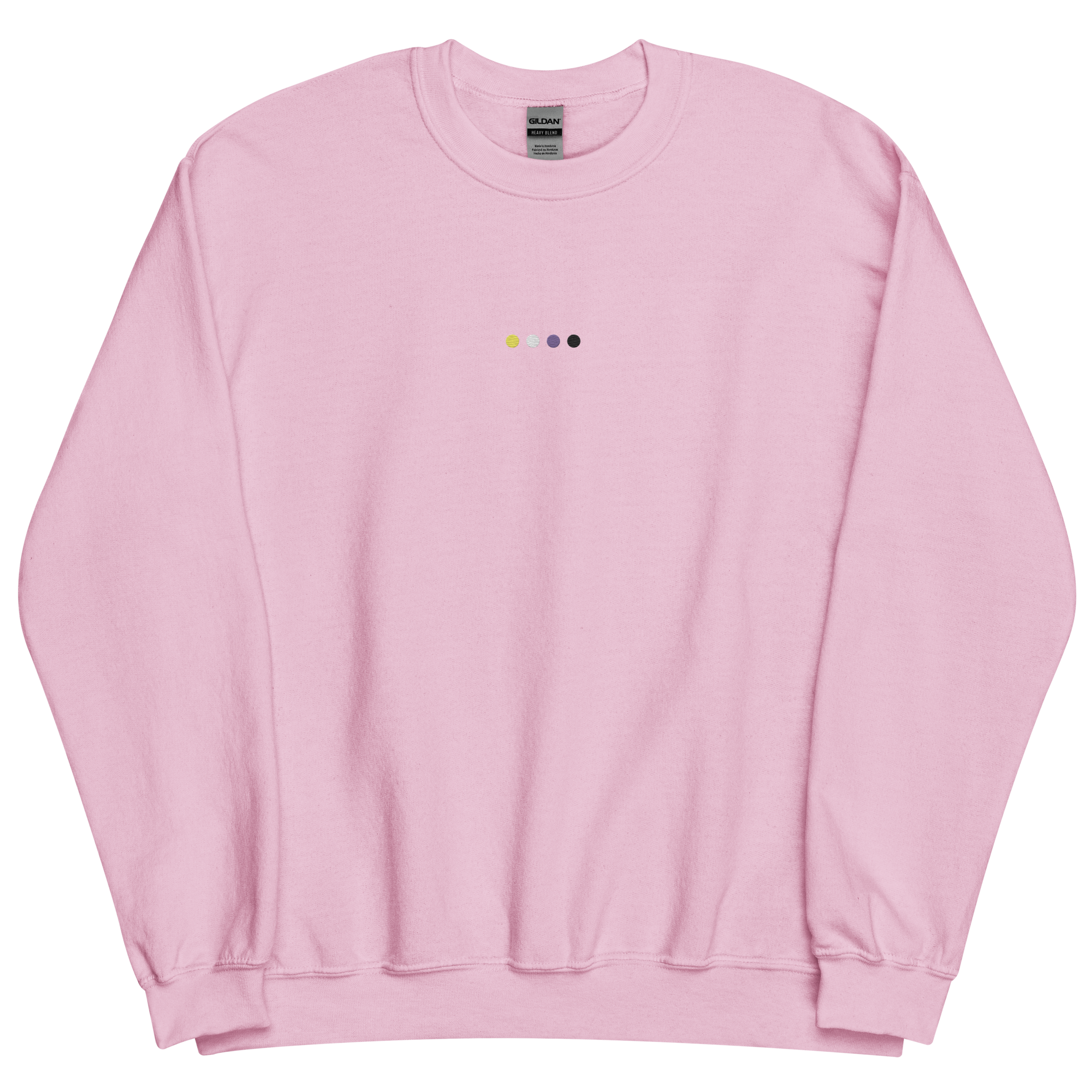 Embroidered Nonbinary Sweatshirt: Pride Flag Horizontal Circle Design