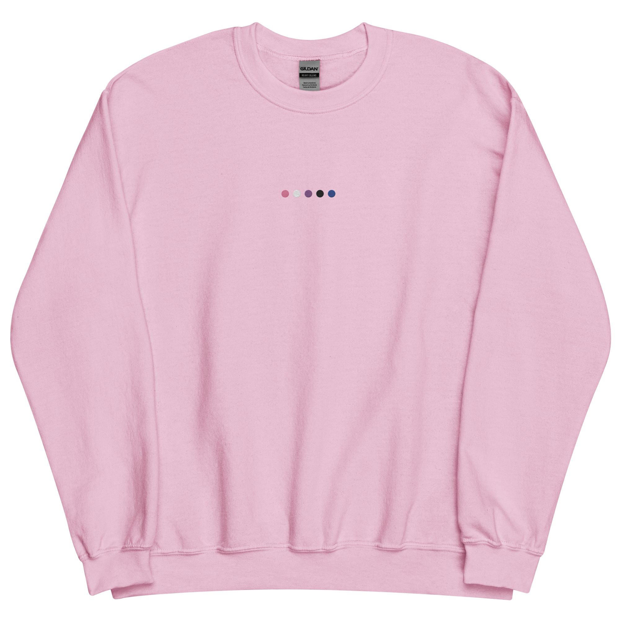 Embroidered Genderfluid Sweatshirt: Pride Flag Horizontal Circle Design